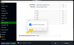 Monitorizar sonido en Vmix